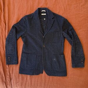 Men's Navy Knit Blazer from Hill-side - Casual Tailored Jacket